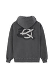 オーワイ(OY) PIGMENT PAINT LOGO HOODIE-BLACK