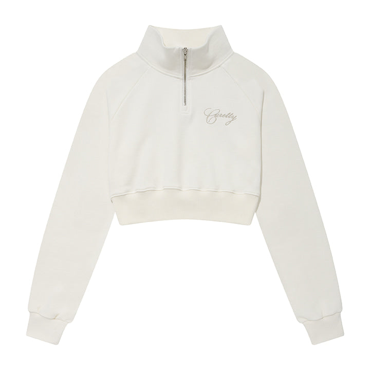 curetty (キュリティー) C HIGH-NECK ZIP-UP CROP TOP_WHITE