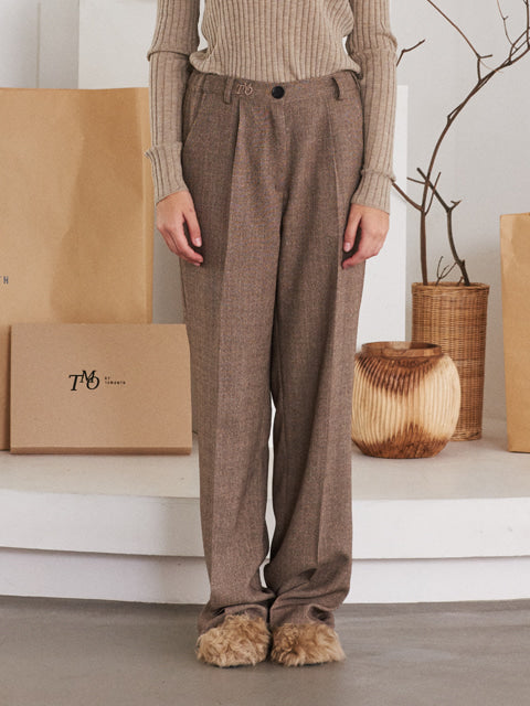 TMO BY 13MONTH（ティーエムオーバイサーティンマンス）LOGO WIDE LEG PANTS (BEIGE)