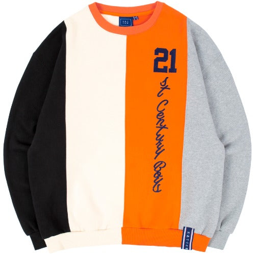 ロマンティッククラウン(ROMANTIC CROWN)CLASSIC LOGO MIX SWEATSHIRT_ORANGE