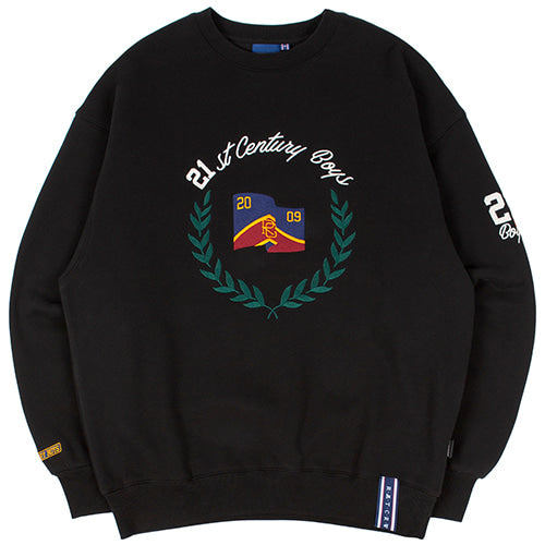 ロマンティッククラウン(ROMANTIC CROWN) CLASSIC LOGO SWEATSHIRT_BLACK