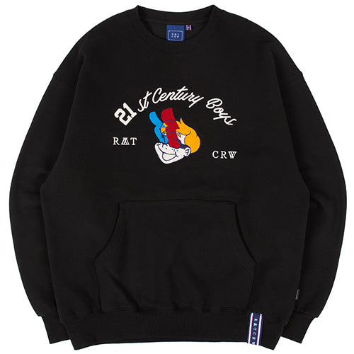 ロマンティッククラウン(ROMANTIC CROWN) BOYS CREWNECK_BLACK