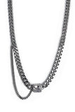 BLACKPURPLE (ブラックパープル) Square Cubic Chain Necklace_White (Silver)