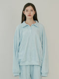 TMO BY 13MONTH（ティーエムオーバイサーティンマンス）FLEECE COLLARED POLO SHIRT (LIGHT BLUE)