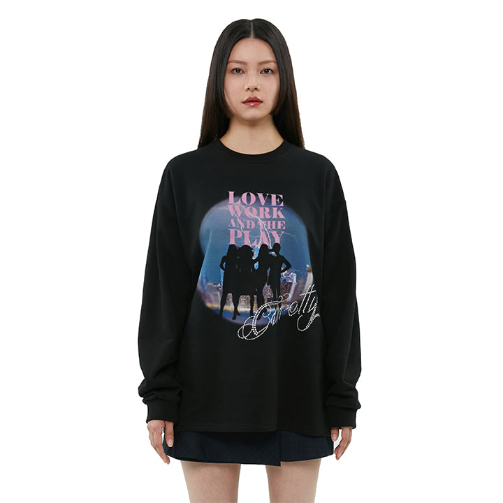 curetty (キュリティー)  C GRAPHIC OVERSIZED TOP_BLACK