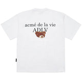 アクメドラビ(acme' de la vie)  ADLV BABY FACE SHORT SLEEVE T-SHIRT WHITE GREEN KNIT GIRL