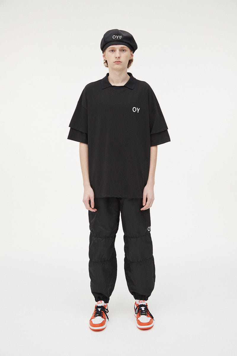 オーワイ(OY) LAYERED COLLAR T-BLACK