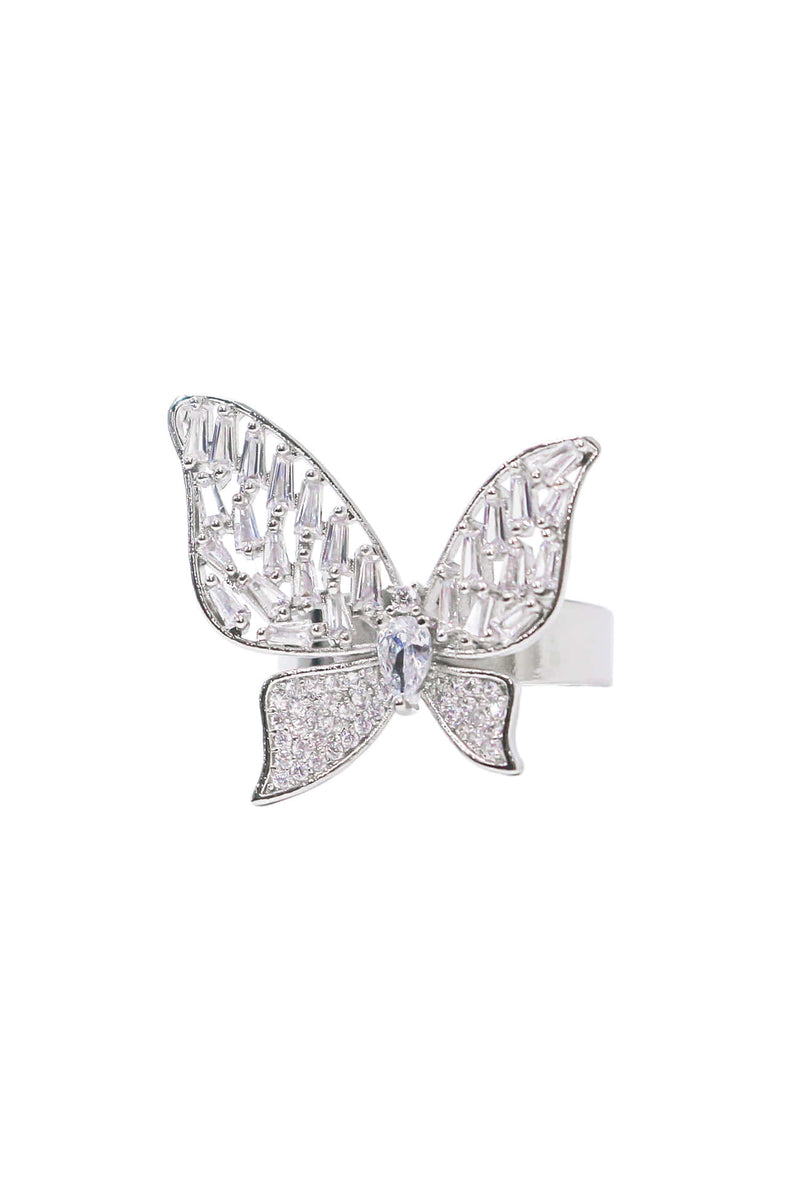 BLACKPURPLE (ブラックパープル) fancy butterfly ring_WHITE