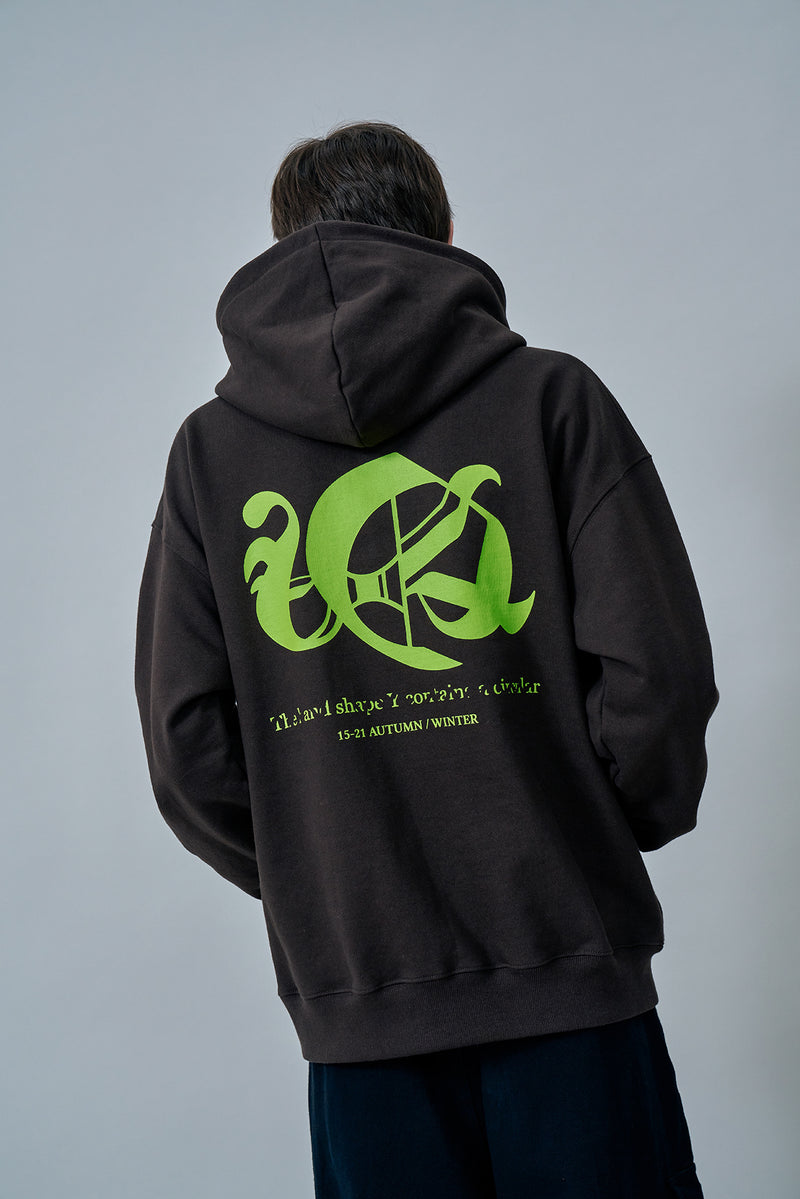 オーワイ(OY) DEVIL LOGO HOODIE-BROWN