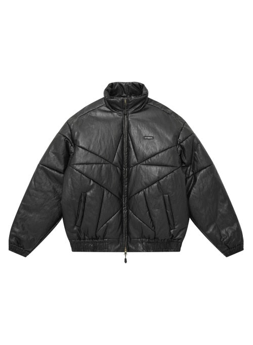 アジョバイアジョ(AJOBYAJO) Star Vegan Leather Padded Jacket [Black]