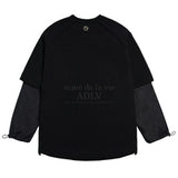 アクメドラビ(acme' de la vie)  WOVEN STRING SWEATSHIRT BLACK