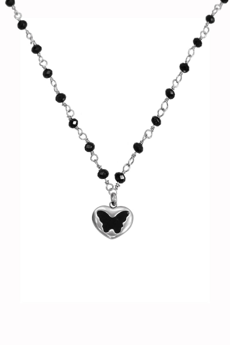 BLACKPURPLE (ブラックパープル) Fancy Black Butterfly Necklace