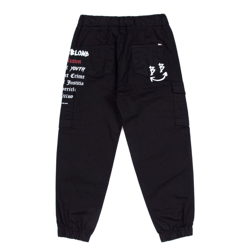 ブラックブロンド(BLACKBLOND) BBD History Smile Logo Cargo Jogger Pants (Black)
