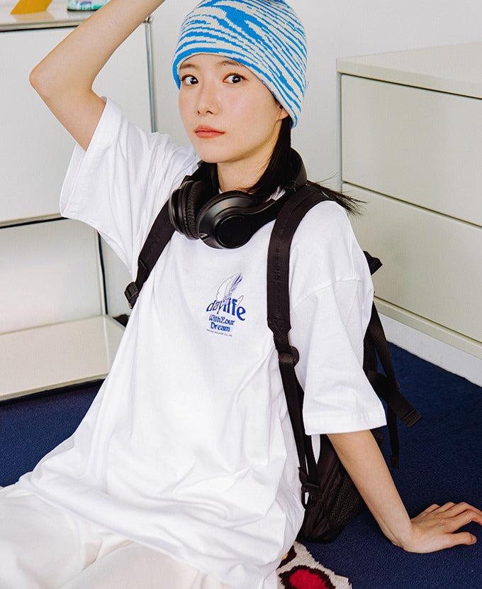 デイライフ(Daylife) Bunny Half T-shirt (White)