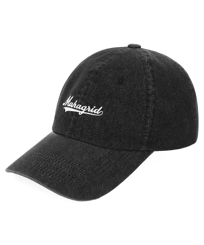 mahagrid (マハグリッド) WASHED DENIM SCHOOL LOGO CAP [BLACK]