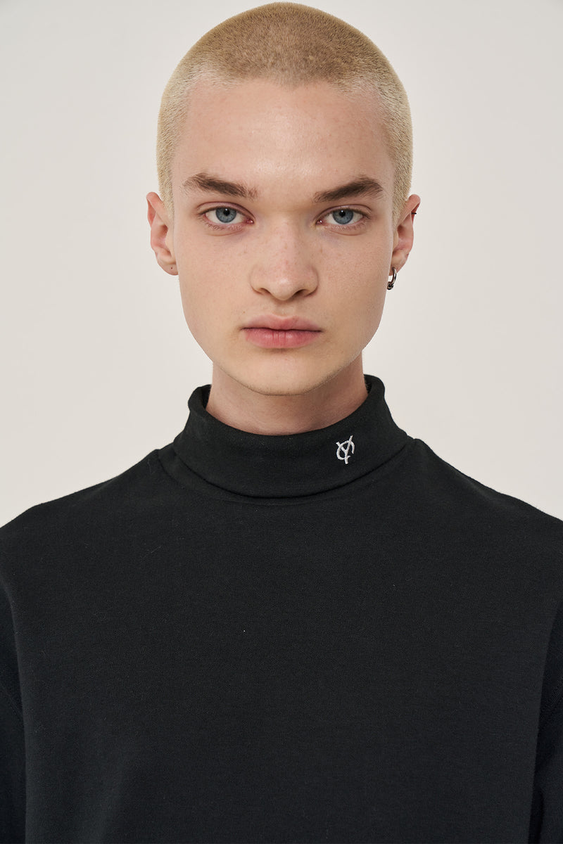 オーワイ(OY) BASIC LOGO POLA T-BLACK