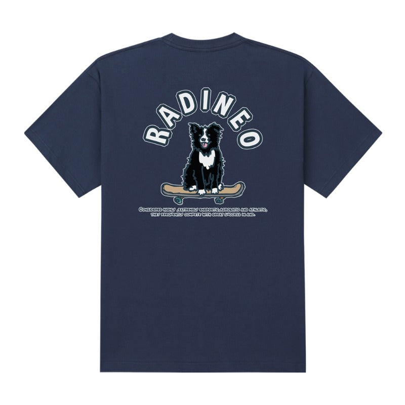 RADINEO (ラディネオ)　Skateboard collie navy short-sleeved T-shirt
