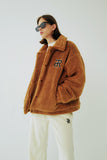 INPREP (インプレップ）EMBROIDERED LOGO FLEECE JACKET (BRWON)