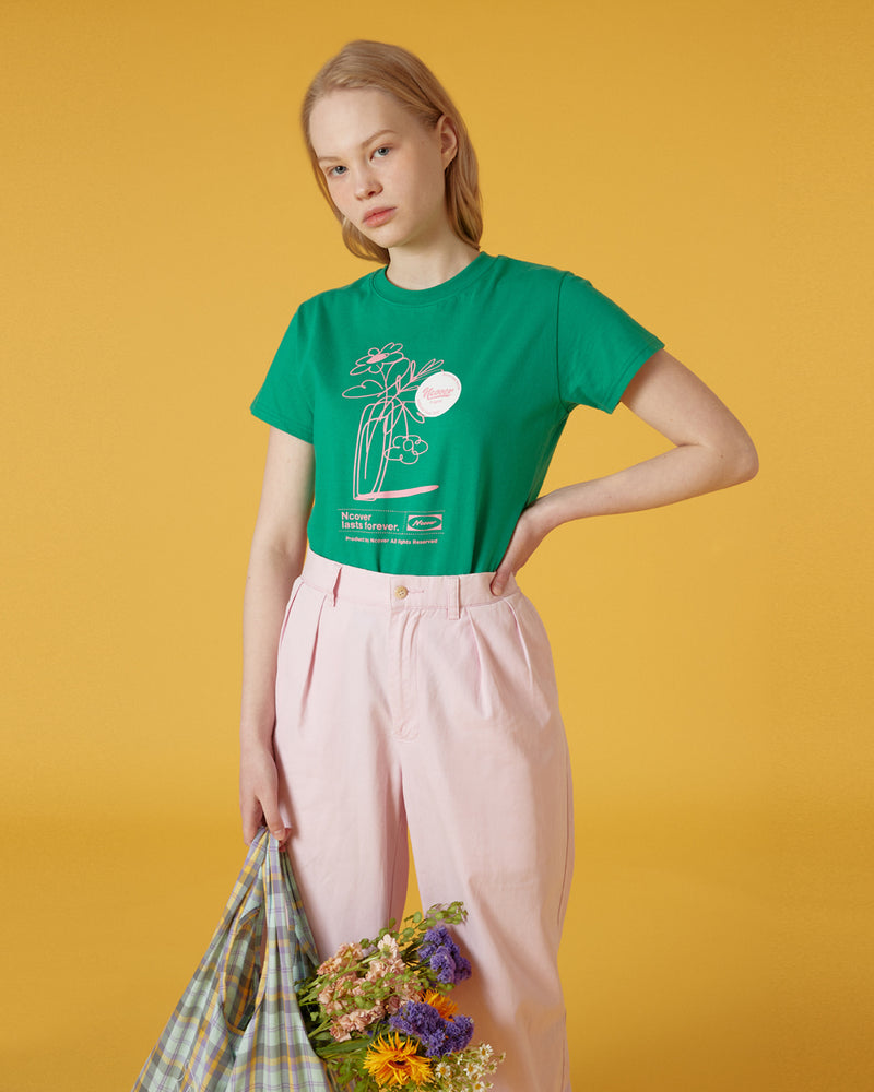 NCOVER（エンカバー）FLOWER VASE TSHIRT-GREEN