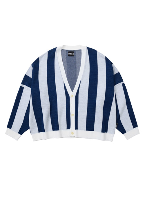アジョバイアジョ(AJOBYAJO)    Stripe Oversized Cardigan [Blue]