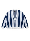 アジョバイアジョ(AJOBYAJO)    Stripe Oversized Cardigan [Blue]