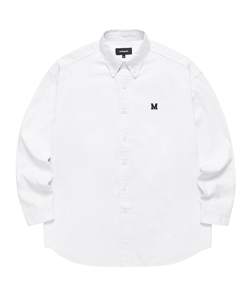 mahagrid (マハグリッド) M LOGO OXFORD SHIRT [WHITE]