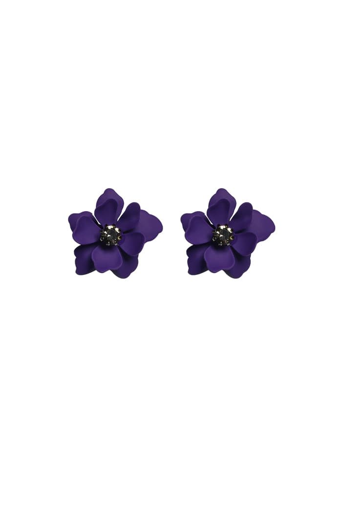 BLACKPURPLE (ブラックパープル) Mila Flower Cubic Earrings_Purple