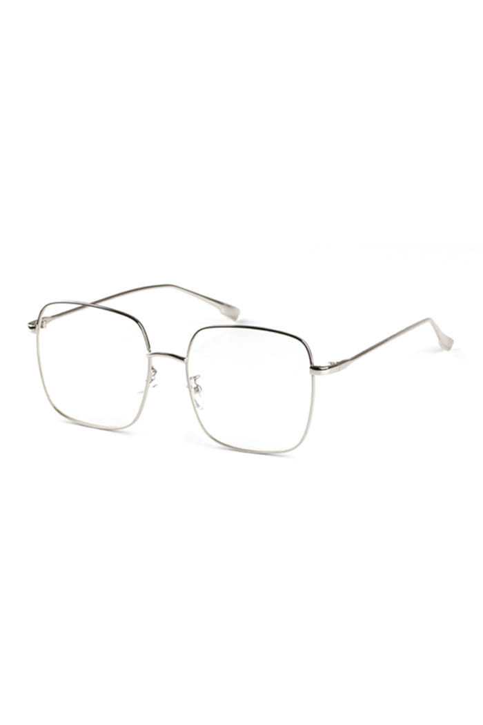 BLACKPURPLE (ブラックパープル)  Square Daily Glasses (SILVER)