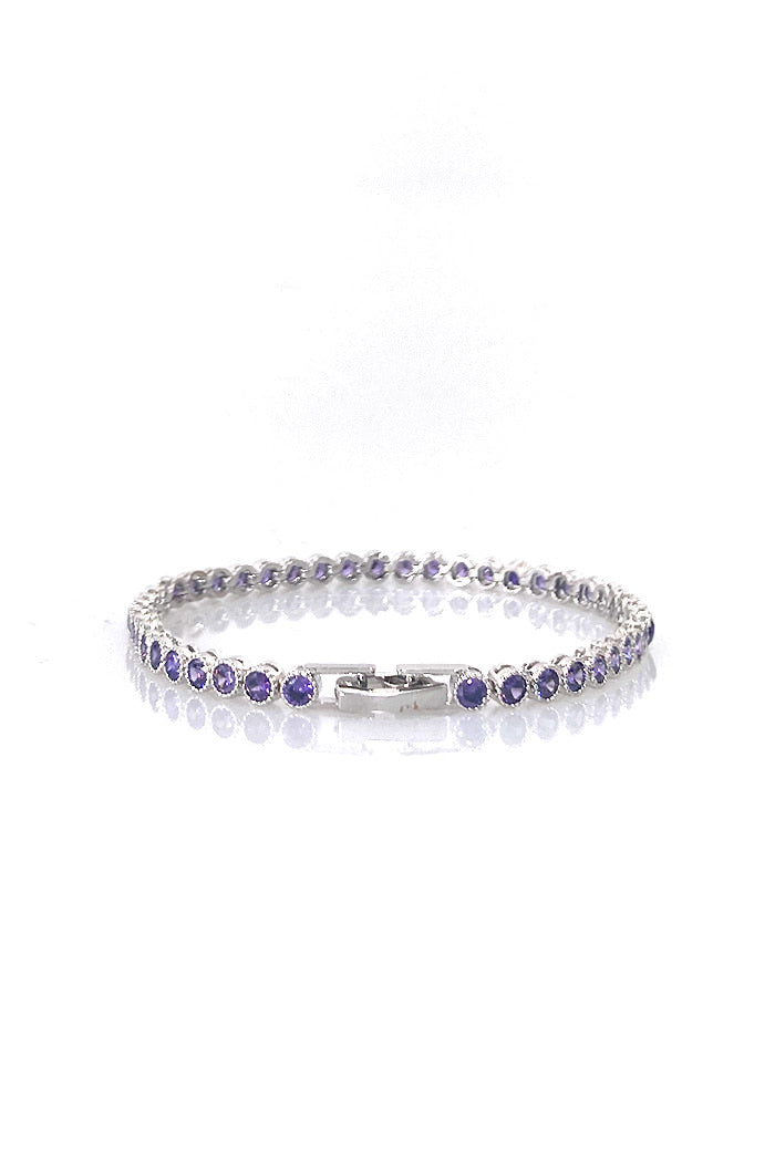 BLACKPURPLE (ブラックパープル)  MINI ROUND TENNIS BRACELET (2COLOR)