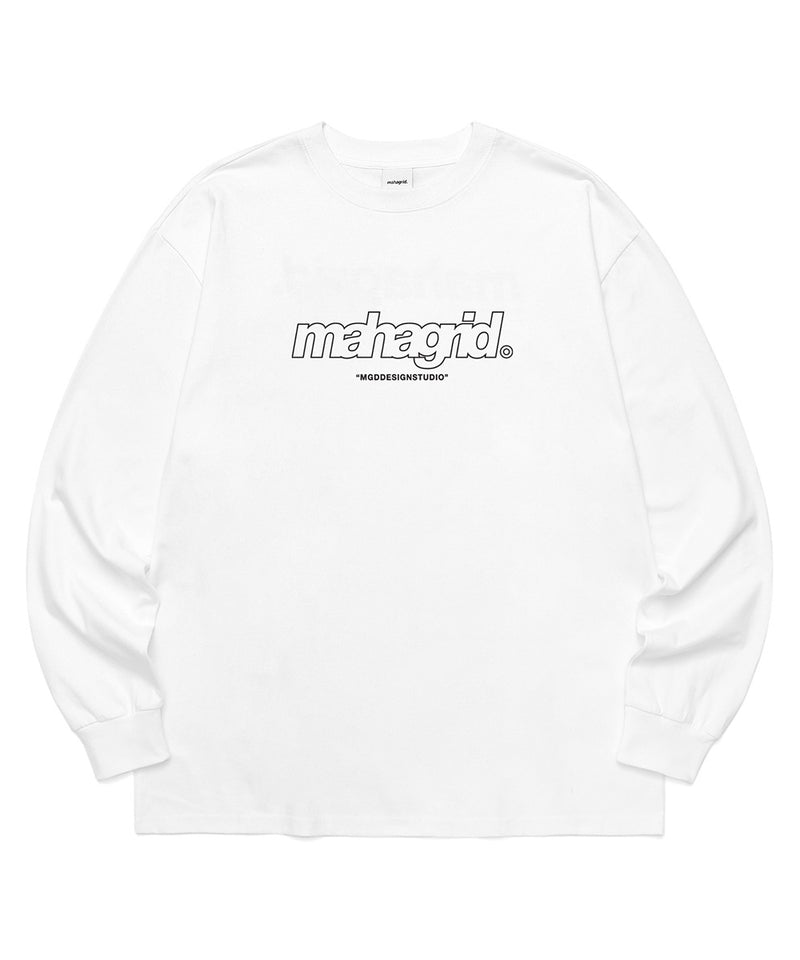 mahagrid (マハグリッド)   THIRD LOGO LS TEE [WHITE]