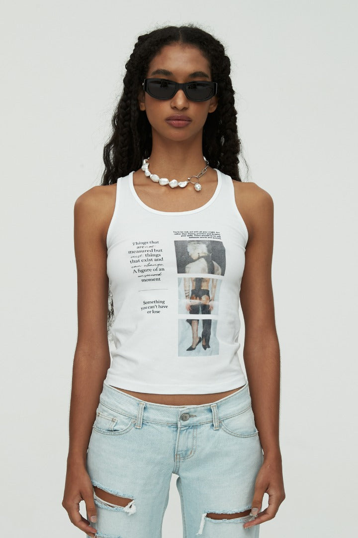 nache(ナチェ) COLOR POSTER SLEEVELESS - WHITE