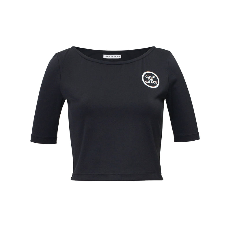 クーデグレース(Coup de grace)  REFLECT LOGO CROP TEE BLACK