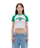 ARCHIVE BOLD (アーカイブボールド)　FLOWER RAGLAN CROP TOP (GREEN)