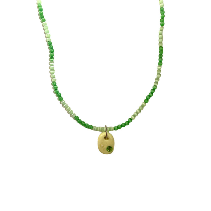 Nff(エヌエフエフ) 	 bead mix necklace_green