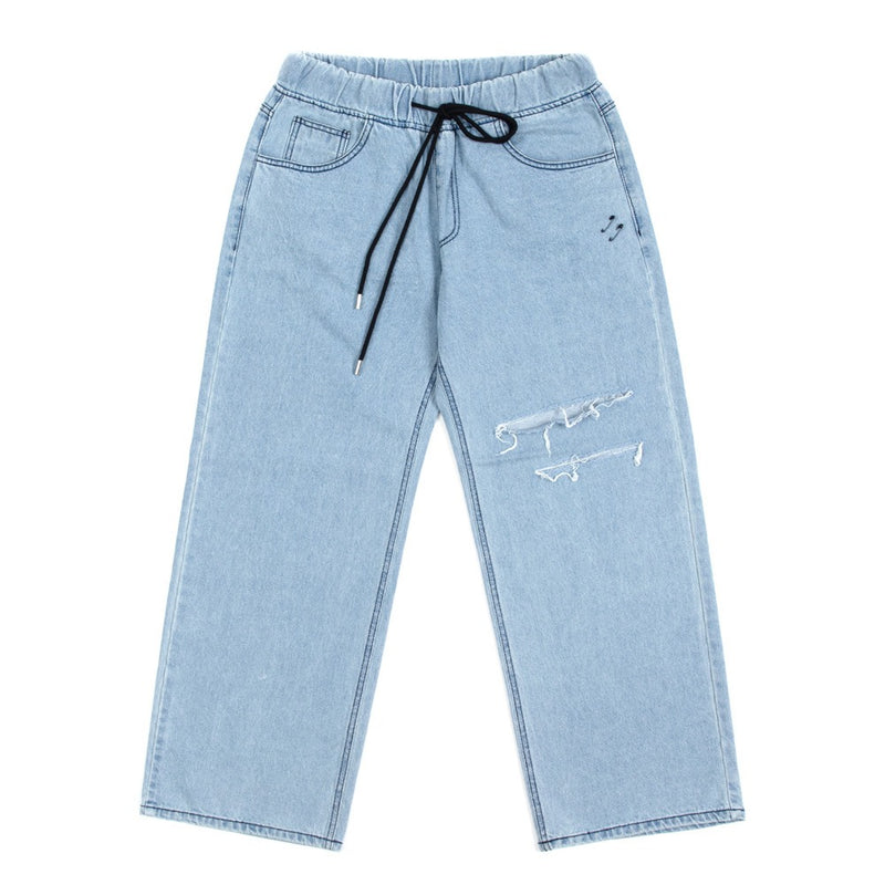 ブラックブロンド(BLACKBLOND) BBD Basic Drawstring Overfit Denim Pants (Light Blue)