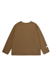 MYDEEPBLUEMEMORIES(マイディープブルーメモリーズ)      STITCH BALANCE KNIT t-shirts in Brown