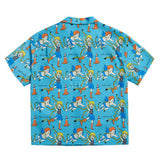 アクメドラビ(acme' de la vie)  ANGEL CHARACTER PATTERN SHIRTS BLUE