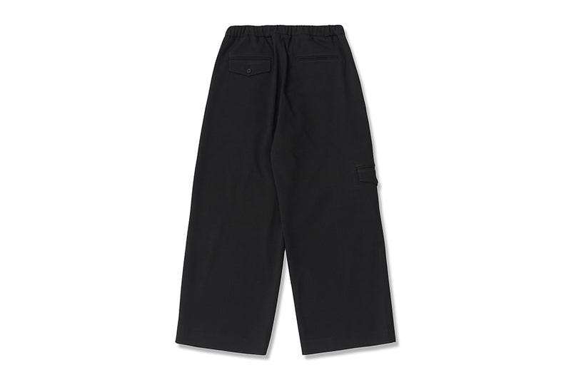 Q CUMBERS (キューカンバース) TWO TUCK EASY WIDE SLACKS / Black
