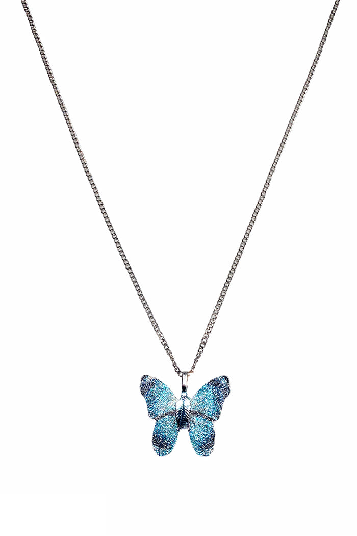 BLACKPURPLE (ブラックパープル)  BLUE BUTTERFlY LONG DROP NECKLACE