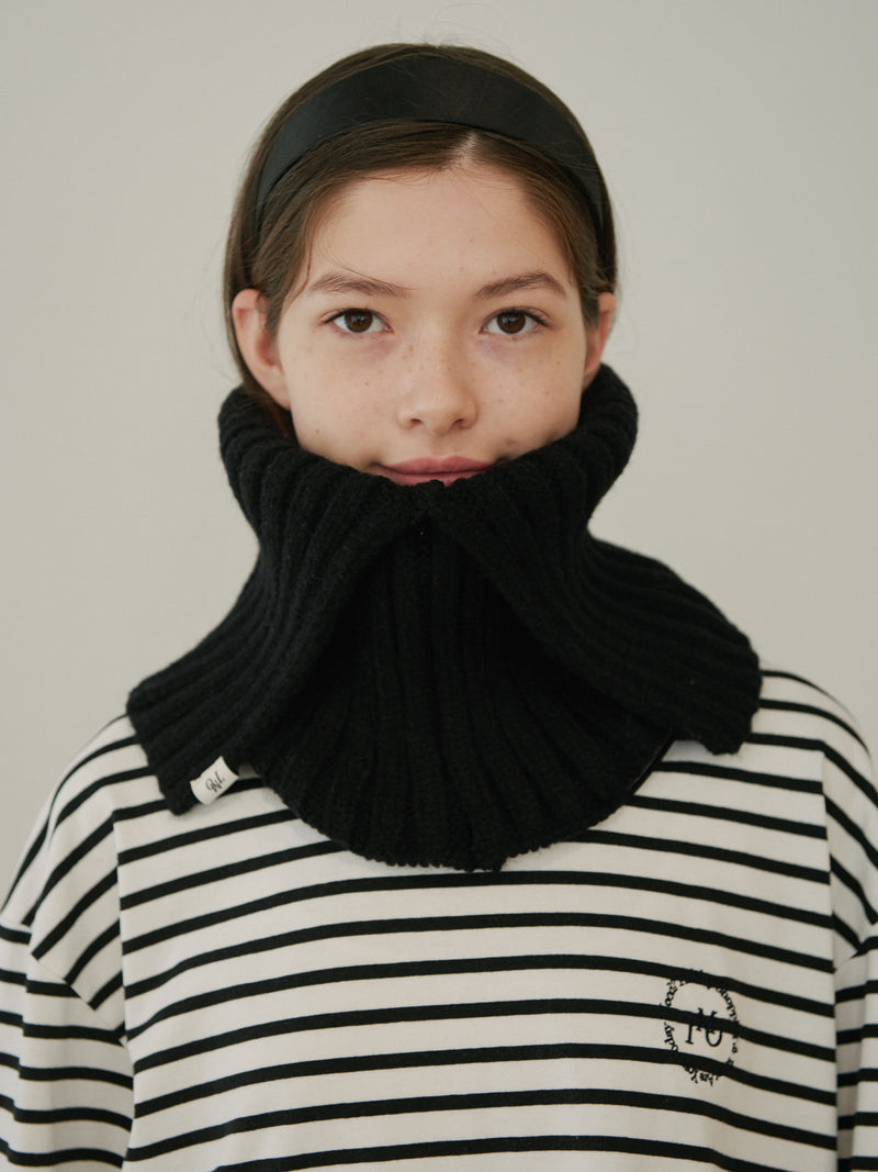 TMO BY 13MONTH（ティーエムオーバイサーティンマンス）RIBBED NECK WARMER (BLACK)