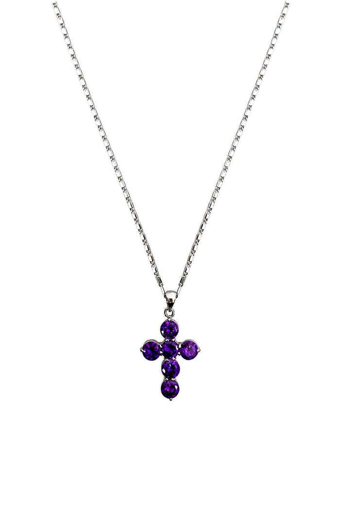 BLACKPURPLE (ブラックパープル) Tea Table Cross Necklace