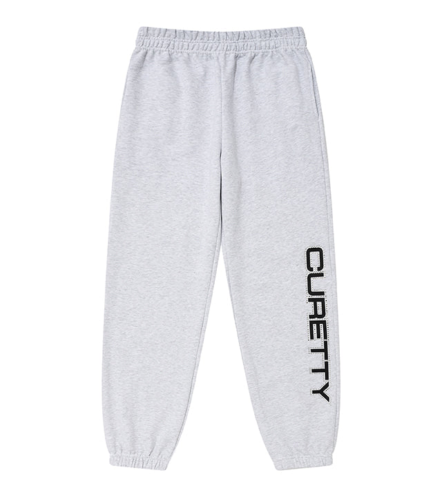 curetty (キュリティー)  C BIG LOGO RHINESTONE SWEATPANTS_LIGHT GREY