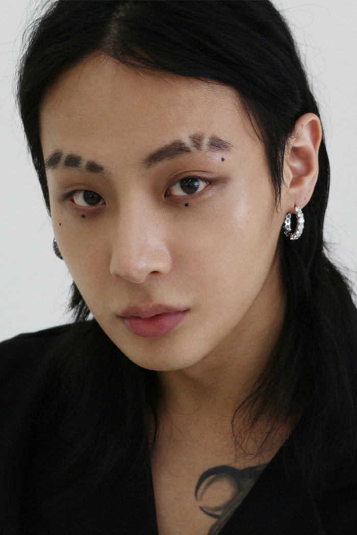 BLACKPURPLE (ブラックパープル) 5mm Round tennis chain earring_silver