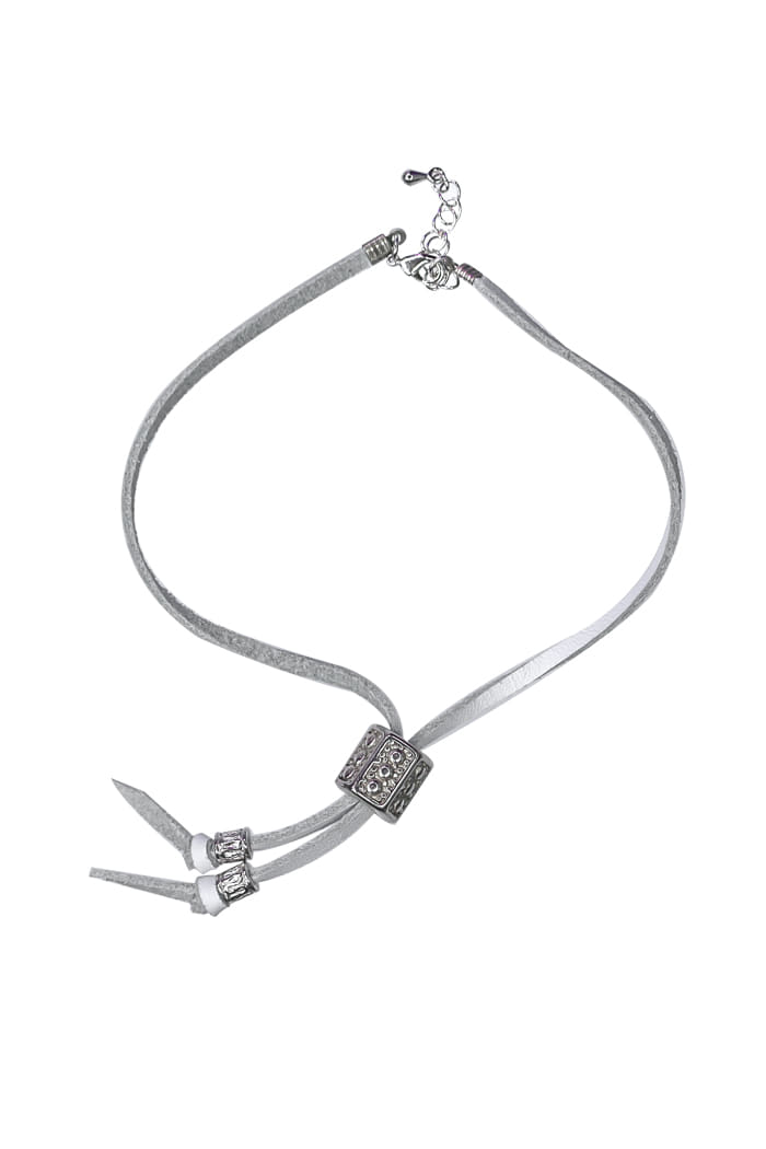 BLACKPURPLE (ブラックパープル) BYBE Leather string bracelet - White