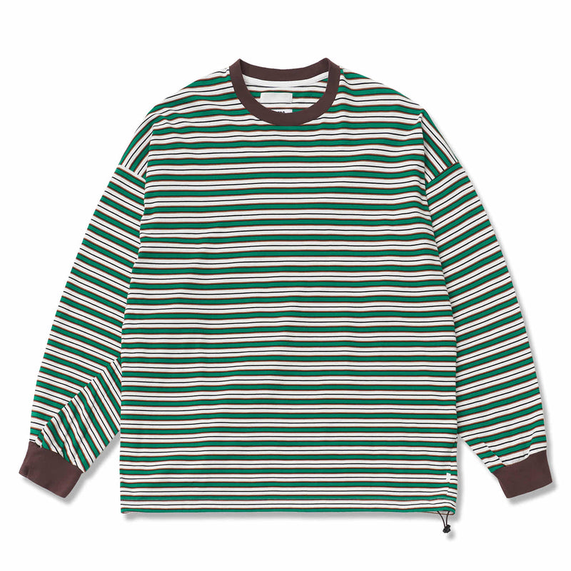 Q CUMBERS (キューカンバース) TWIST BORDER L/S T-SHIRT / Green