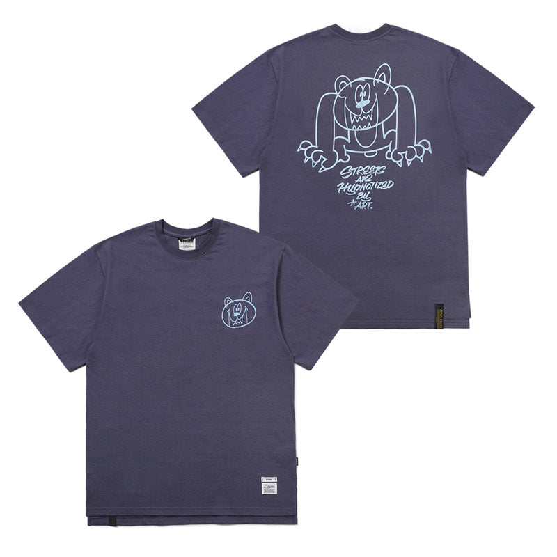 STIGMA(スティグマ) 22 INSANE BEAR OVERSIZED T-SHIRTS DEEP PURPLE