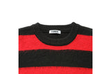 Q CUMBERS (キューカンバース)　MOHAIR BORDER PULLOVER SWEATER/ Red