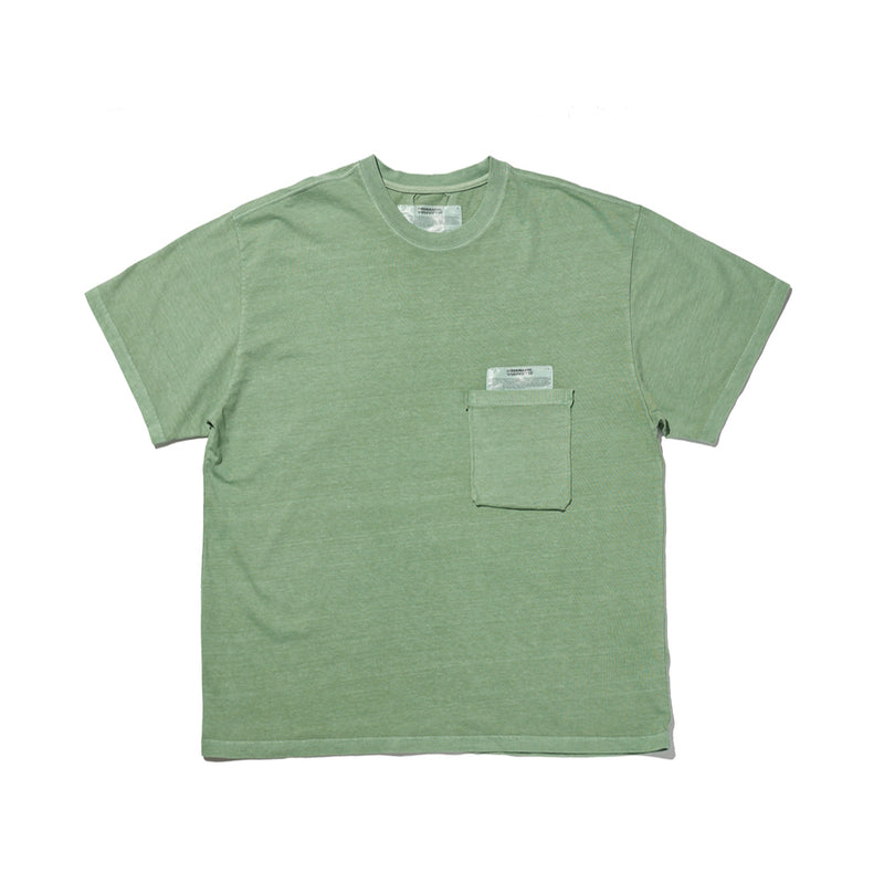 OVERR(オベルー) 21SU PIGMENT POCKET GREEN T-SHIRTS