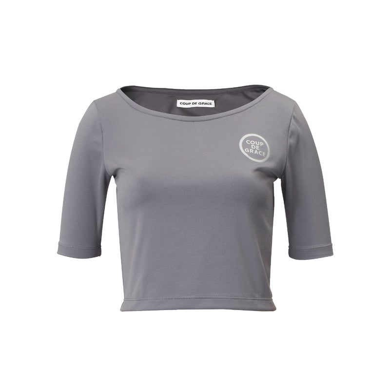クーデグレース(Coup de grace)  REFLECT LOGO CROP TEE GREY