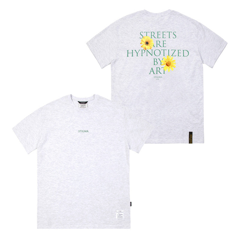 STIGMA(スティグマ) 22 FLOWER STANDARD FIT T-SHIRTS WHITE MELANGE